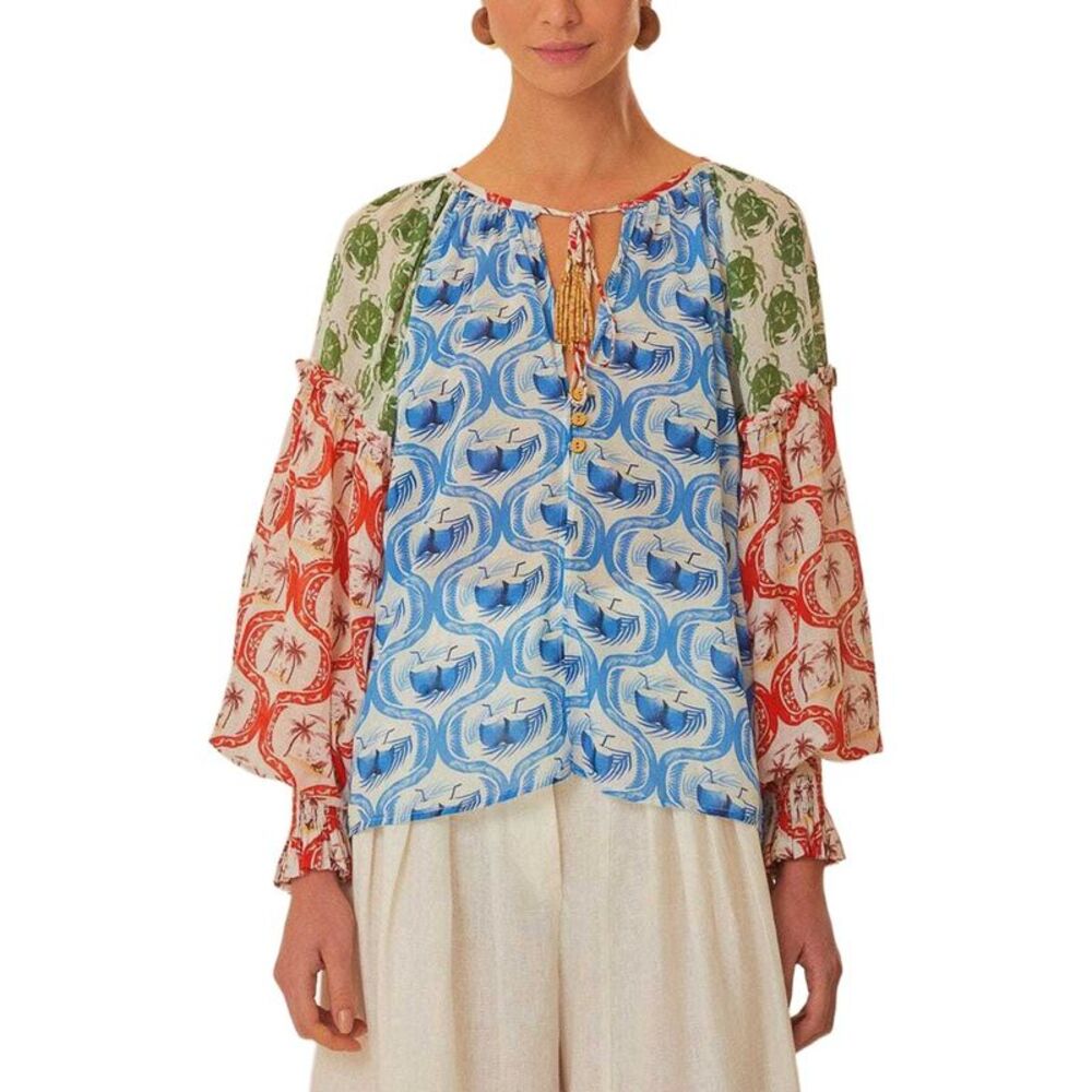 Farm Rio Womens Summer Mix Multicolor Blouse